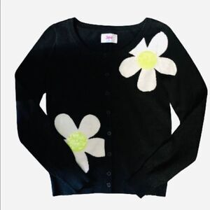 Justice Daisy Cardigan Girls 16 Black Sequin Flower Button Sweater Cotton
Blend